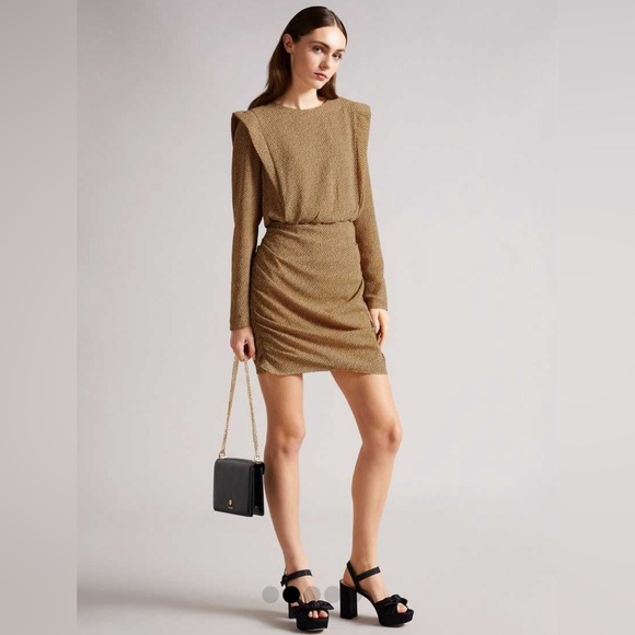 Ted Baker London Quinci mini dress with shoulder detail size 1 - Picture 4 of 5
